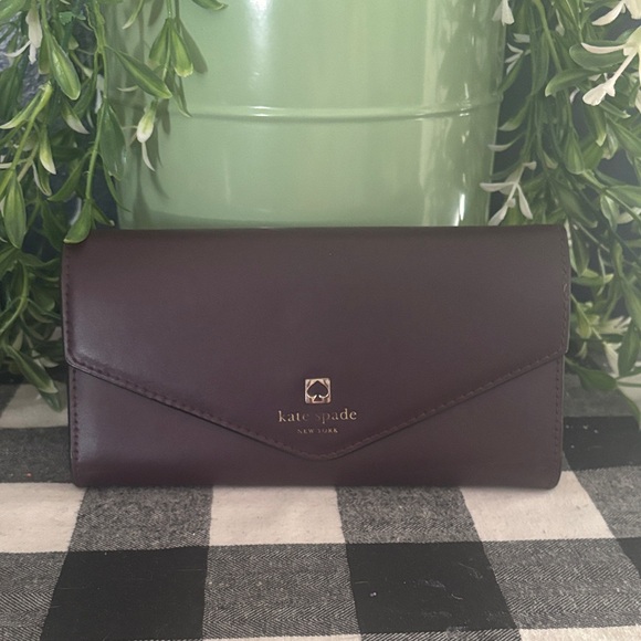 kate spade Handbags - kate spade Envelope Wallet - Deep Plum